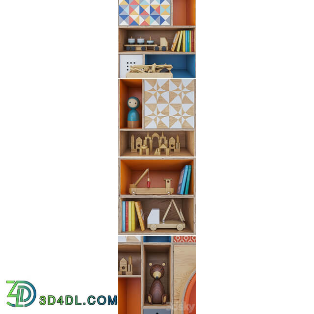 Wooden shelving Rack Miscellaneous 3D Models