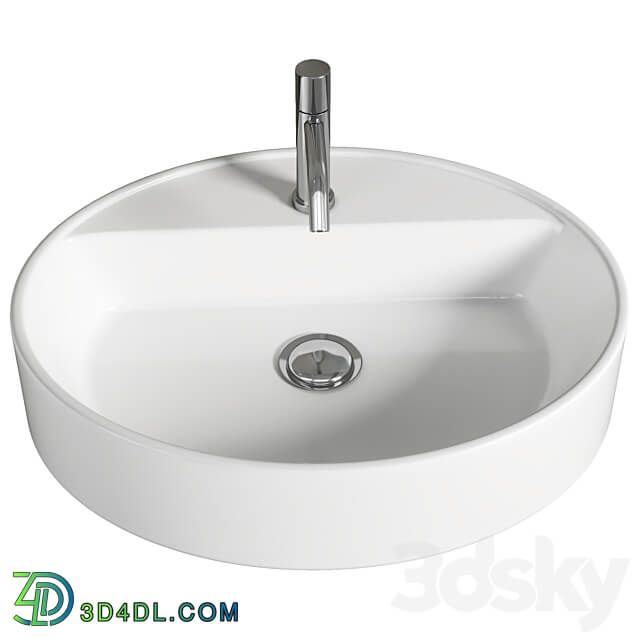 Lavabo da appoggio con foro rubinetto Londra ovale 50 Olympia 3D Models