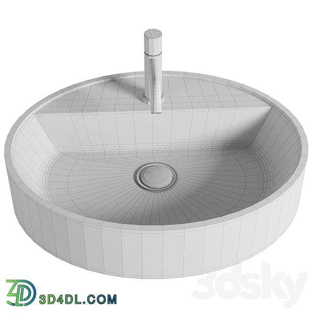 Lavabo da appoggio con foro rubinetto Londra ovale 50 Olympia 3D Models