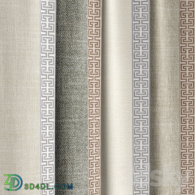 Curtains 136 Kvadrat Artic SAMUEL SONS ATHINA EMBROIDERED BORDER 3D Models