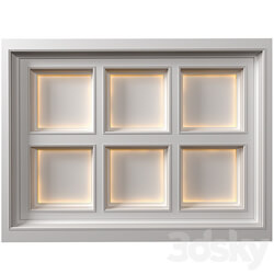 Modern coffered illuminated ceiling Art Deco style 3D Models 