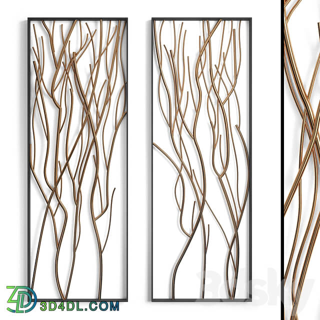 Metal branch wall set Other decorative objects 3D Models