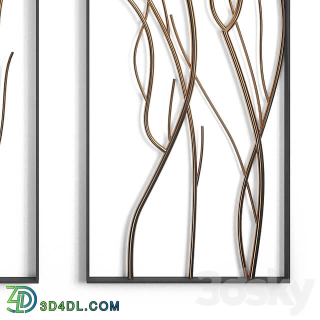 Metal branch wall set Other decorative objects 3D Models