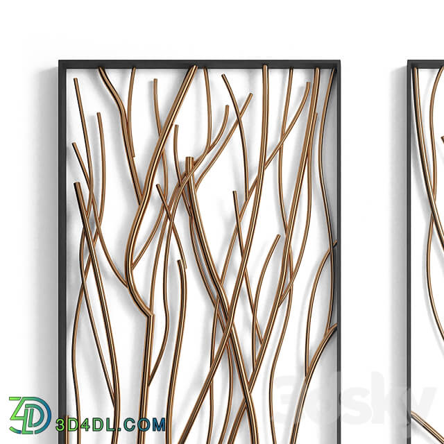 Metal branch wall set Other decorative objects 3D Models