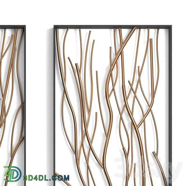 Metal branch wall set Other decorative objects 3D Models