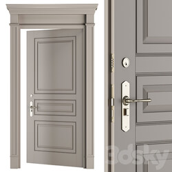 Cream Front Classic Door Set 35 3D Models 