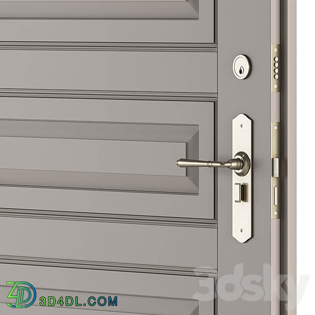 Cream Front Classic Door Set 35 3D Models