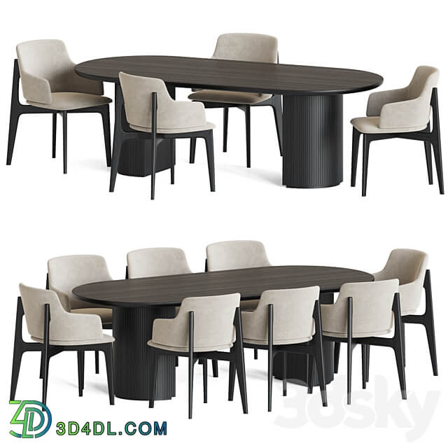 Dining Set 162 Table Chair 3D Models