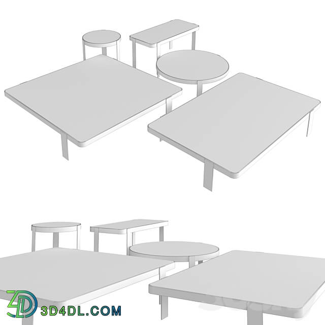 Coffee table set Mattia By Minotti 3D Models