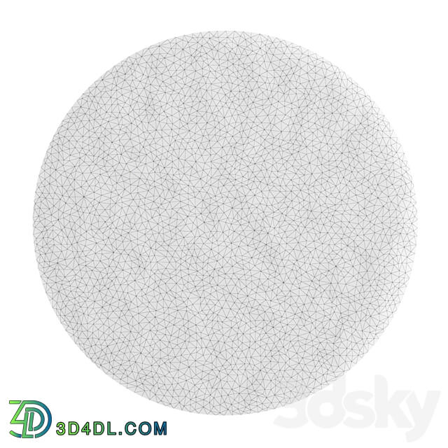 Round fluffy black carpet 3D Models