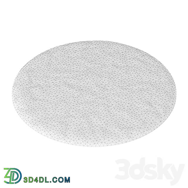 Round fluffy black carpet 3D Models