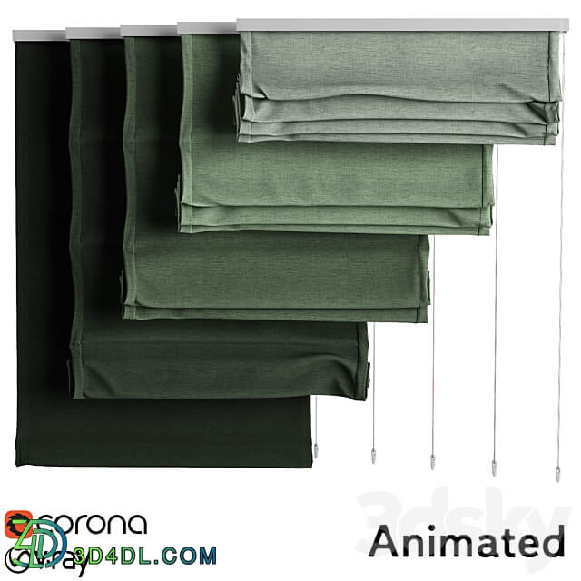 Roman blind animated 3D Models