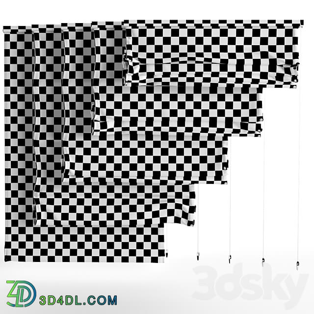 Roman blind animated 3D Models