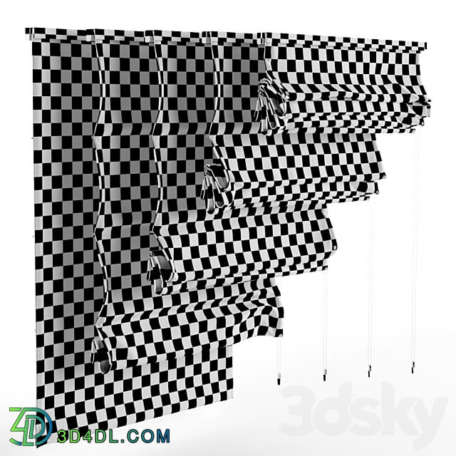 Roman blind animated 3D Models