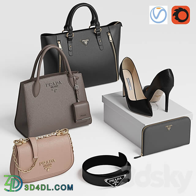 Bag set 8. Prada collection 1 Other decorative objects 3D Models