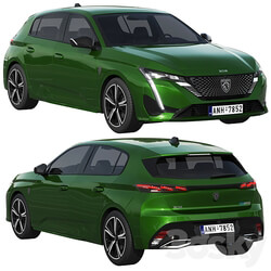 Peugeot 308 Hybrid 2022 3D Models 