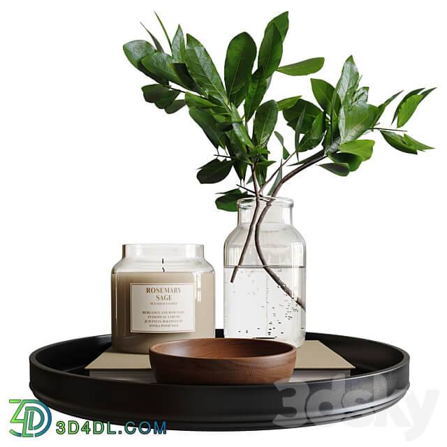 Decorative set with branch 3D Models