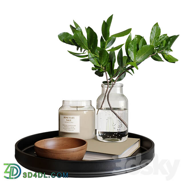 Decorative set with branch 3D Models