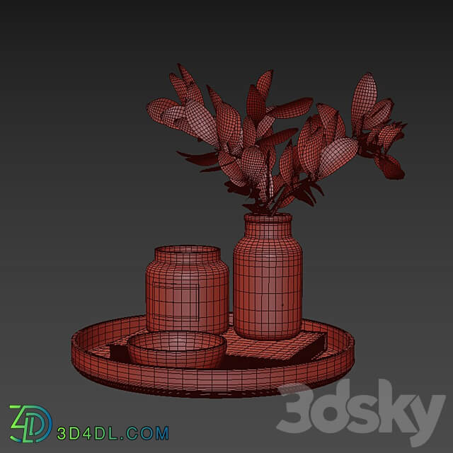 Decorative set with branch 3D Models