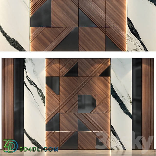 wall panel set 54 3D Models