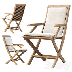 Alesso outdoor wooden dining chair 3D Models 