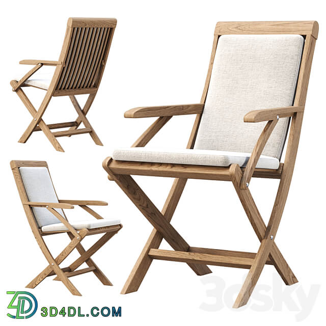 Alesso outdoor wooden dining chair 3D Models