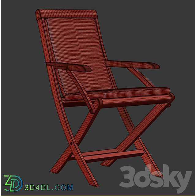 Alesso outdoor wooden dining chair 3D Models