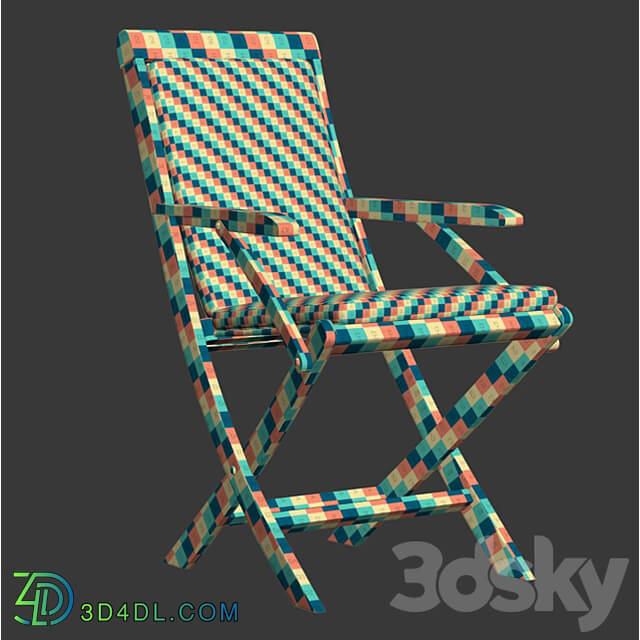 Alesso outdoor wooden dining chair 3D Models