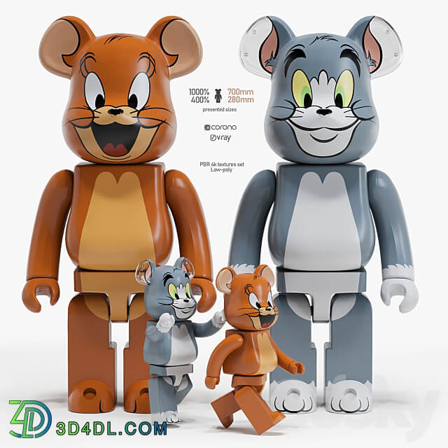 Bearbrick Tom and Jerry 3D Models