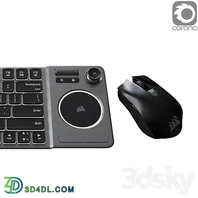 Corsair s Keyboard and mouse PC other electronics 3D Models