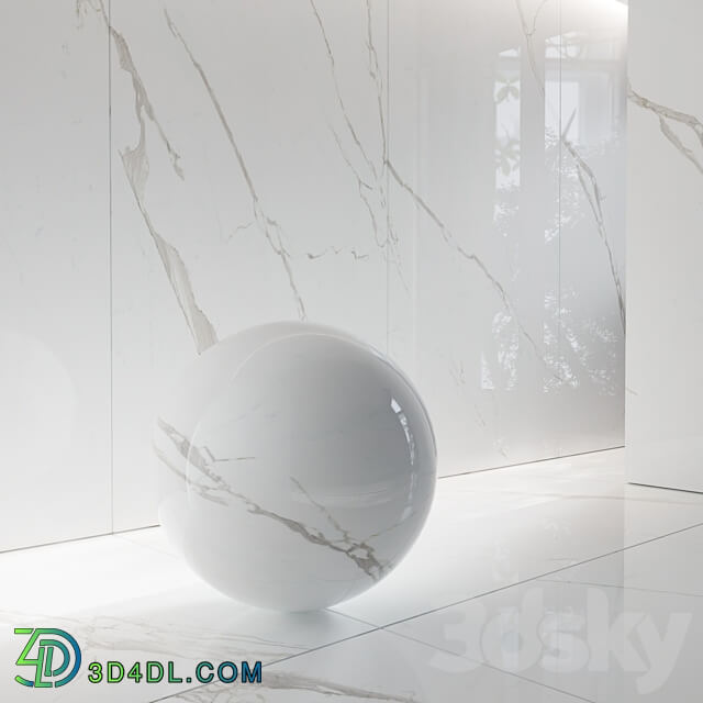 Porcelain tile Extra white 3D Models