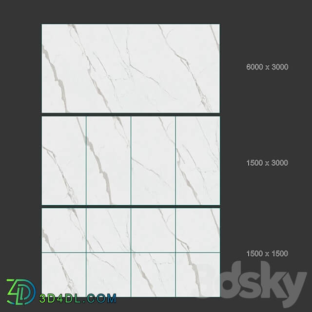 Porcelain tile Extra white 3D Models