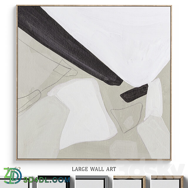 Textural Abstract Neutral Wall Art C 380 3D Models