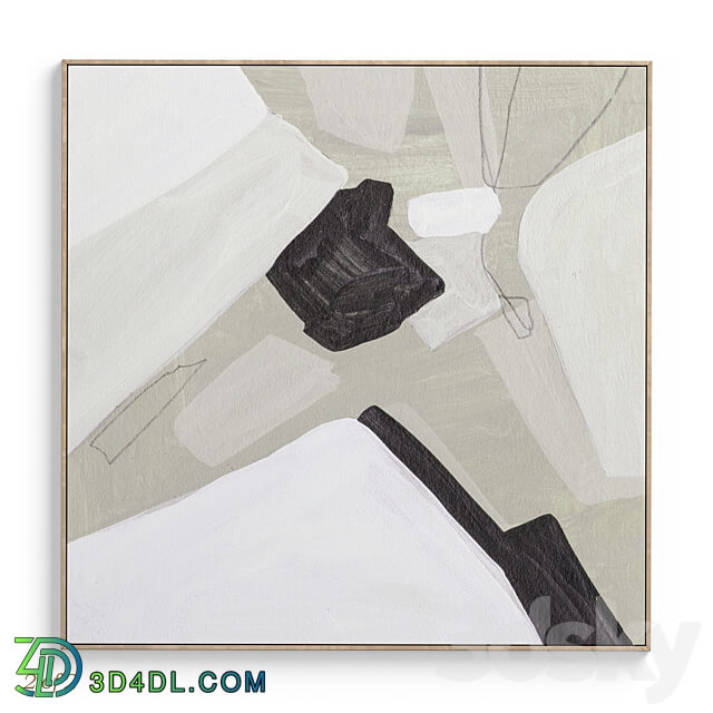 Textural Abstract Neutral Wall Art C 380 3D Models