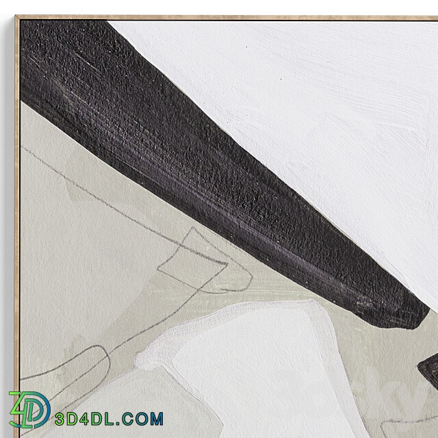 Textural Abstract Neutral Wall Art C 380 3D Models