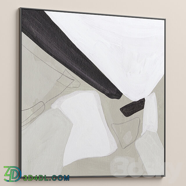 Textural Abstract Neutral Wall Art C 380 3D Models