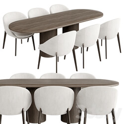 Dinning Set 42 Table Chair 3D Models 