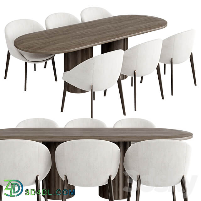 Dinning Set 42 Table Chair 3D Models