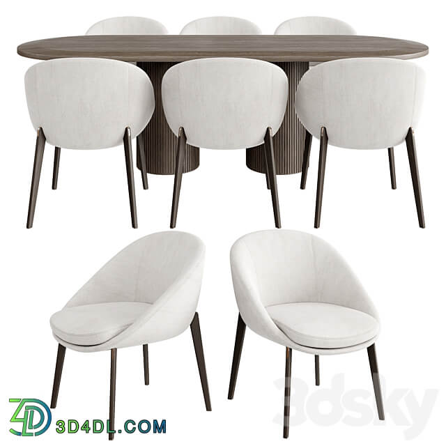 Dinning Set 42 Table Chair 3D Models