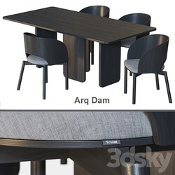 Arq Dam TEULAT Table and chairs Table Chair 3D Models 
