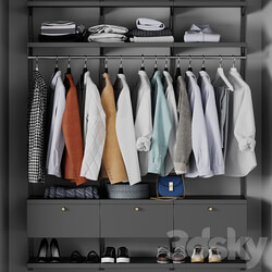 Wardrobe wall module clothing Clothes 3D Models 