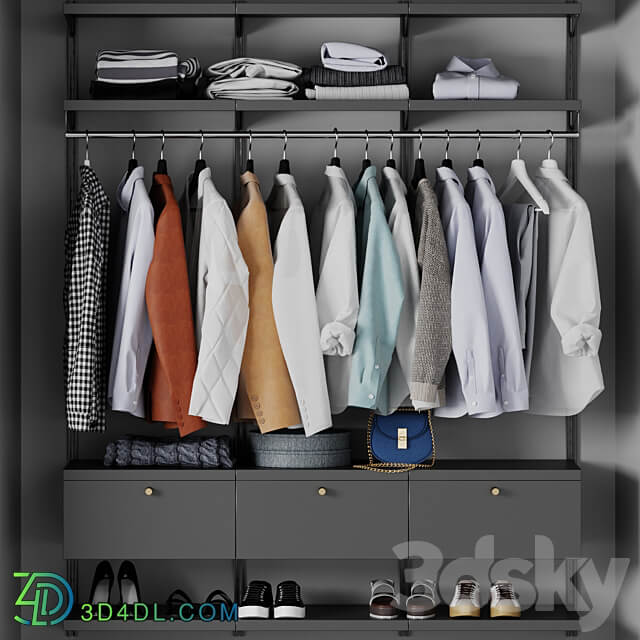 Wardrobe wall module clothing Clothes 3D Models