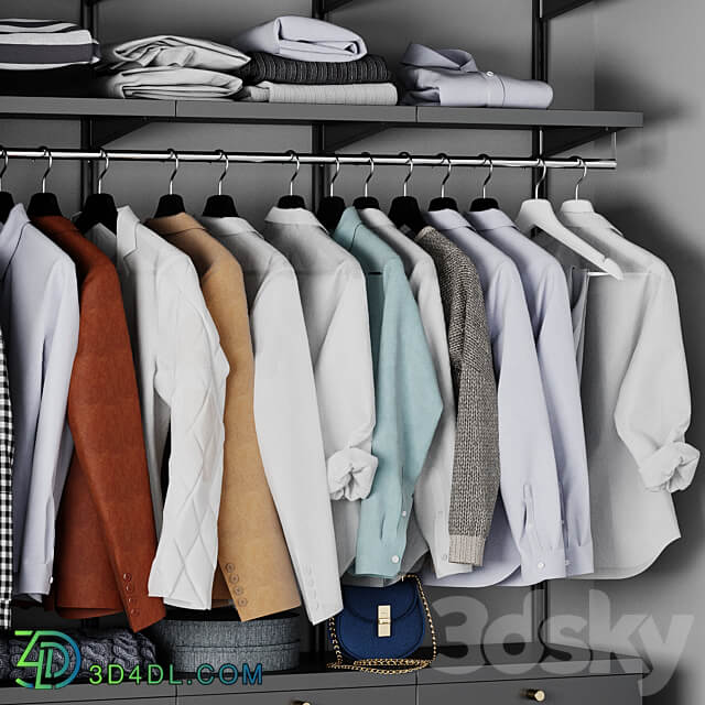 Wardrobe wall module clothing Clothes 3D Models