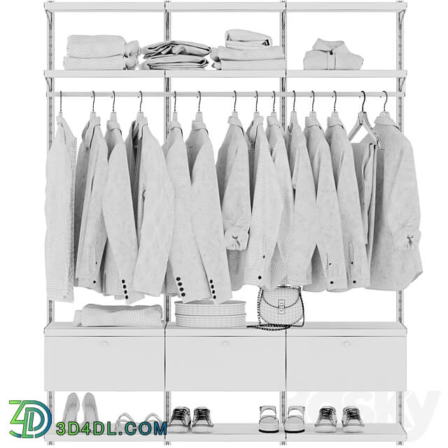 Wardrobe wall module clothing Clothes 3D Models