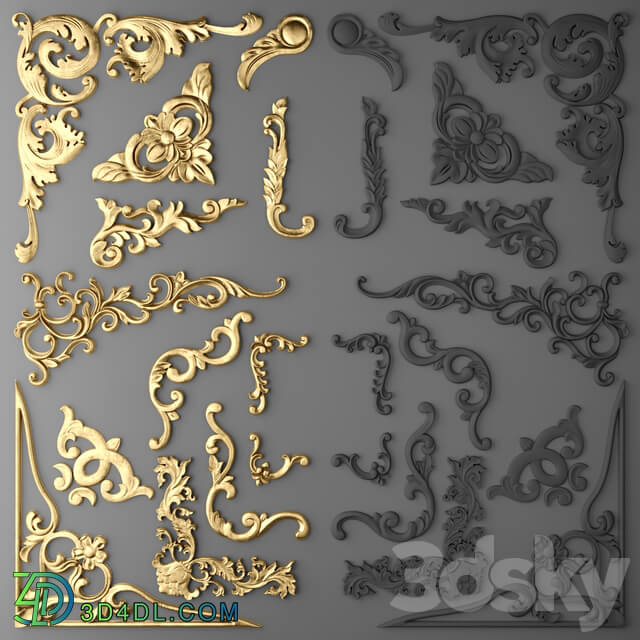 Stucco decor. Set. 3D Models