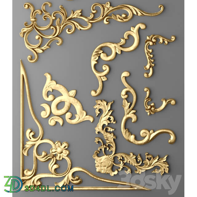 Stucco decor. Set. 3D Models