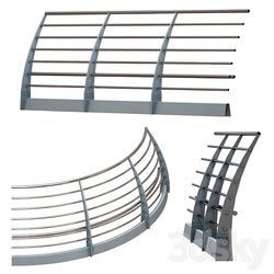 Metal bridge deck fencing of the embankment 3D Models 