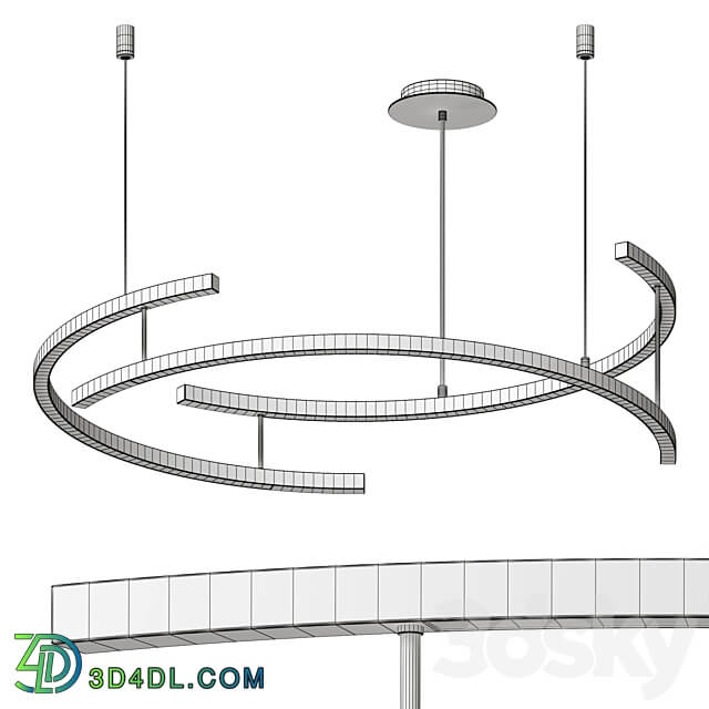 Ring Line Modern Chandelier Pendant light 3D Models