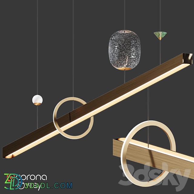 Milky Way Pendant set Elements Pendant light 3D Models