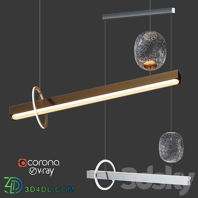 Milky Way Pendant set Elements Pendant light 3D Models